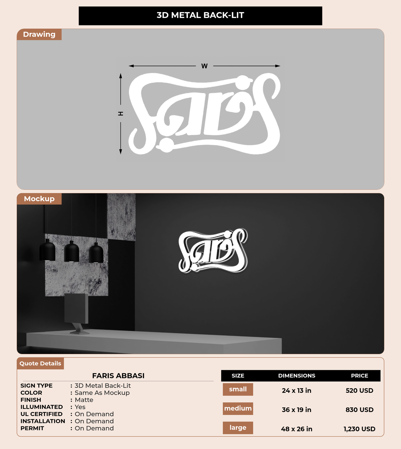CUSTOM MOCKUP SIGN FOR Faris Abbasi