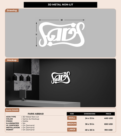 CUSTOM MOCKUP SIGN FOR Faris Abbasi