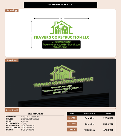 CUSTOM MOCKUP SIGN FOR Jed travers
