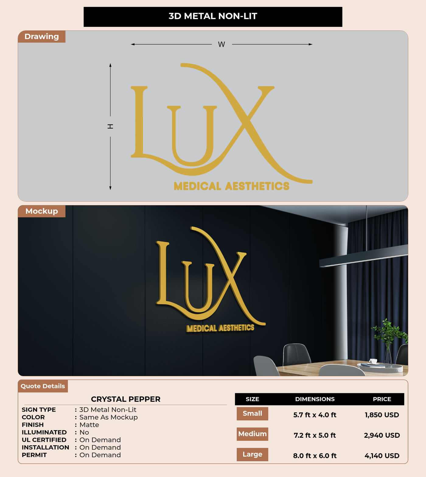 CUSTOM MOCKUP SIGN FOR Crystal Pepper