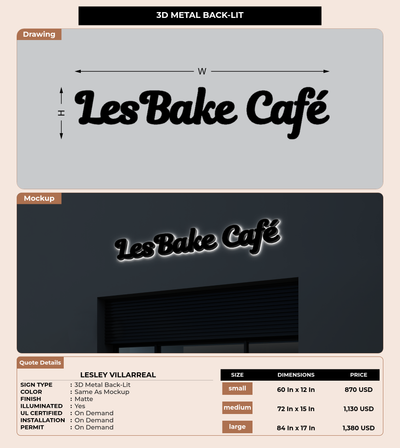 CUSTOM MOCKUP SIGN FOR Lesley Villarreal
