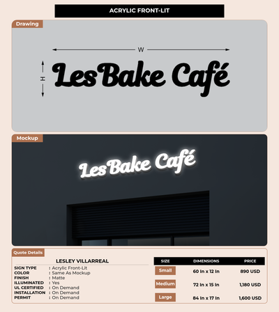 CUSTOM MOCKUP SIGN FOR Lesley Villarreal