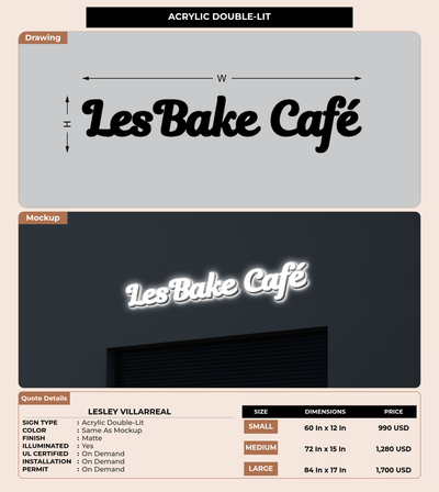 CUSTOM MOCKUP SIGN FOR Lesley Villarreal