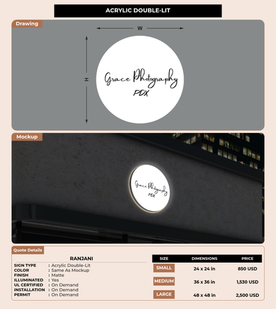 CUSTOM MOCKUP SIGN FOR Ranjani