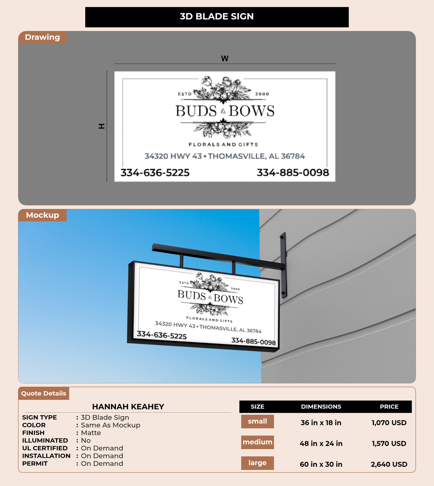 CUSTOM MOCKUP SIGN FOR Hannah Keahey