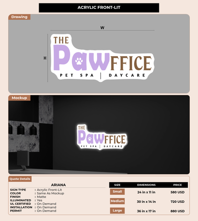 CUSTOM MOCKUP SIGN FOR Ariana