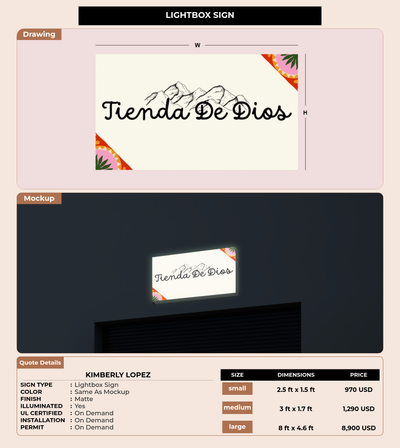 CUSTOM MOCKUP SIGN FOR Kimberly Lopez