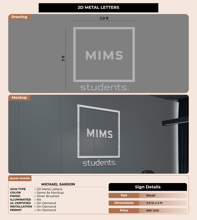 CUSTOM MOCKUP SIGN FOR Michael Sanson