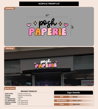 CUSTOM MOCKUP SIGN FOR Brandi Fendley