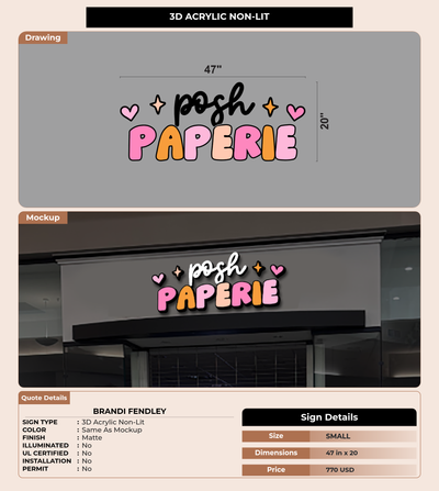 CUSTOM MOCKUP SIGN FOR Brandi Fendley