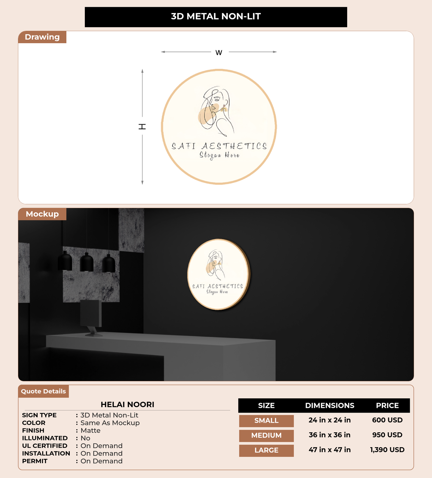 CUSTOM MOCKUP SIGN FOR Helai Noori