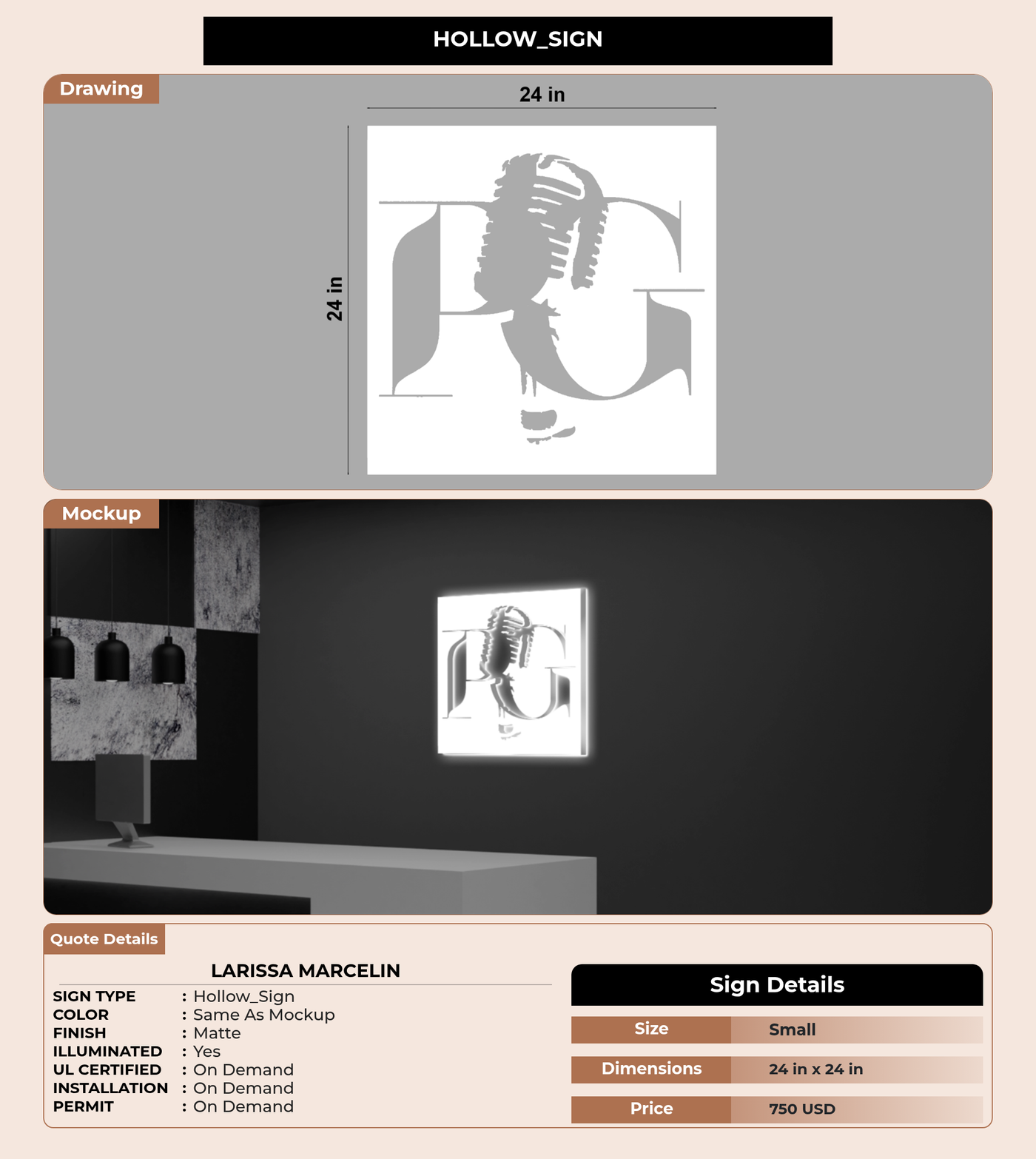 CUSTOM MOCKUP SIGN FOR Larissa Marcelin
