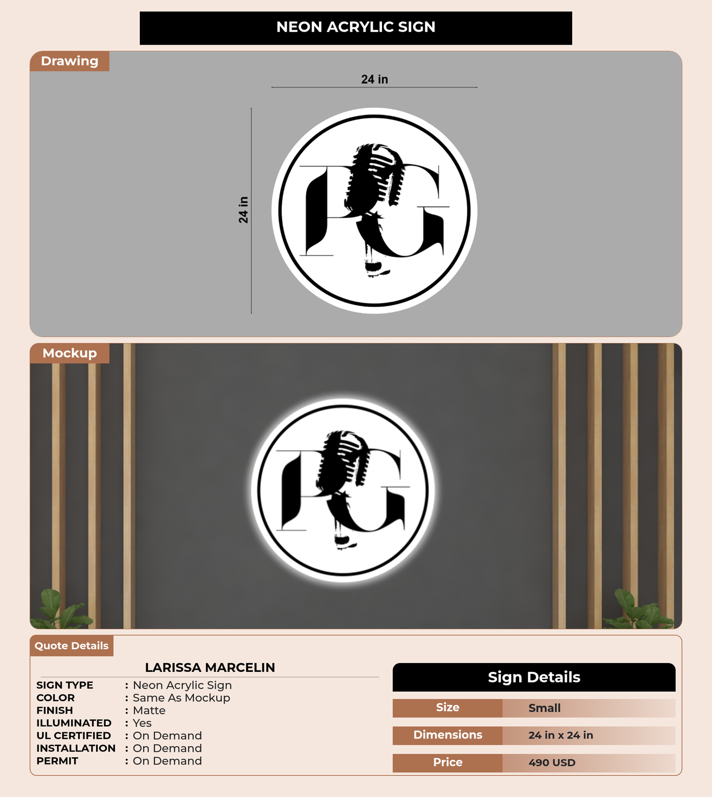 CUSTOM MOCKUP SIGN FOR Larissa Marcelin