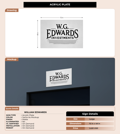 CUSTOM MOCKUP SIGN FOR William Edwards