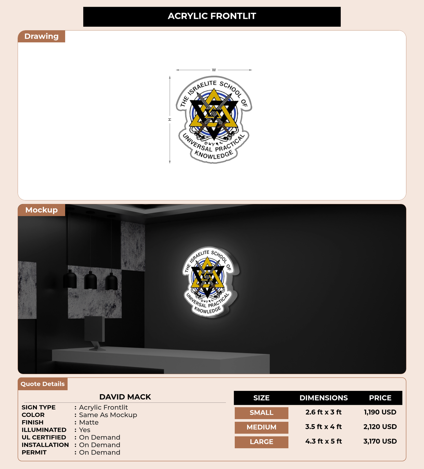 CUSTOM MOCKUP SIGN FOR David mack