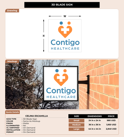 CUSTOM MOCKUP SIGN FOR Celina Escamilla