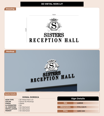 CUSTOM MOCKUP SIGN FOR donal dorisca