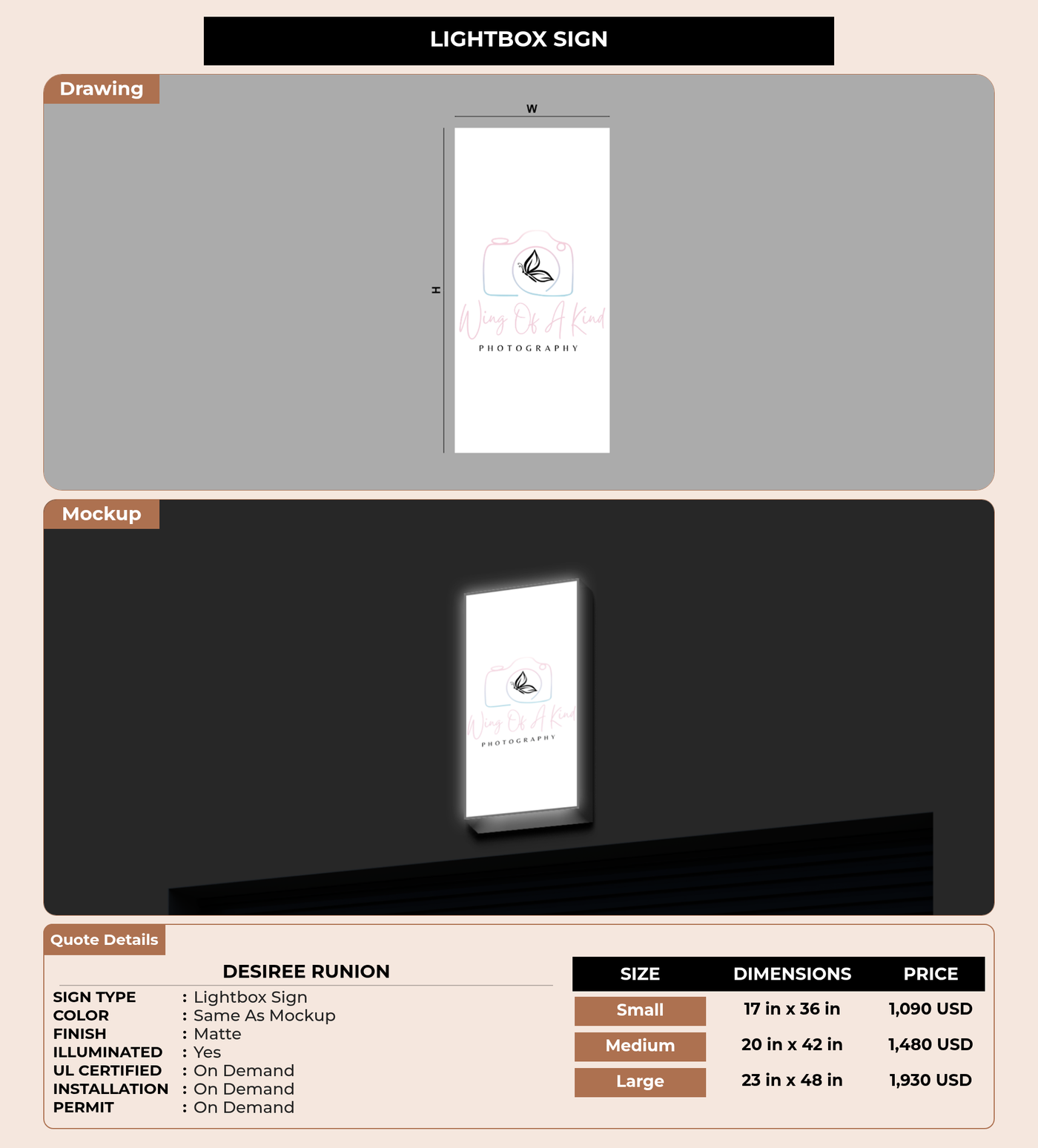 CUSTOM MOCKUP SIGN FOR Desiree runion
