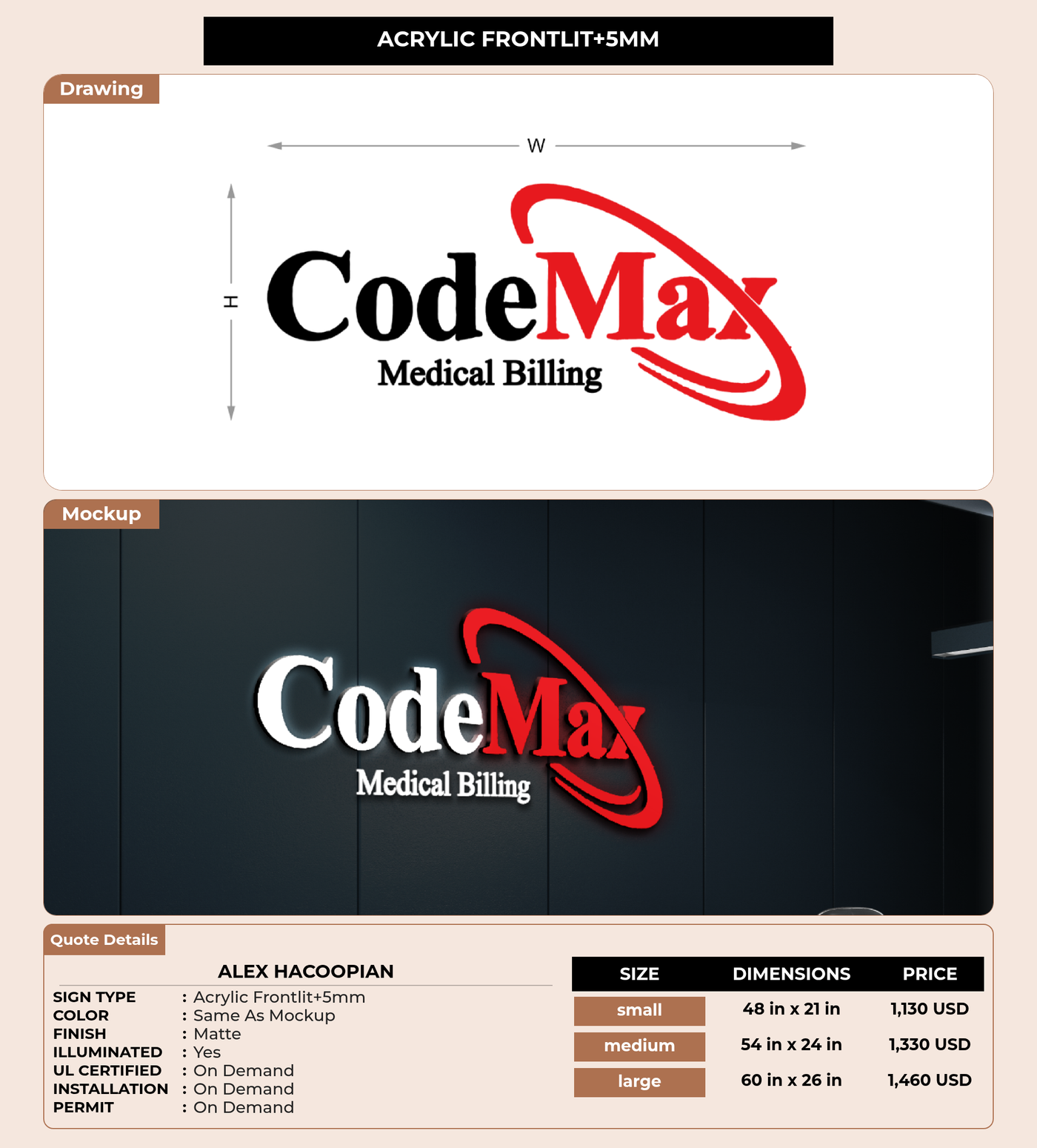 CUSTOM MOCKUP SIGN FOR Alex Hacoopian