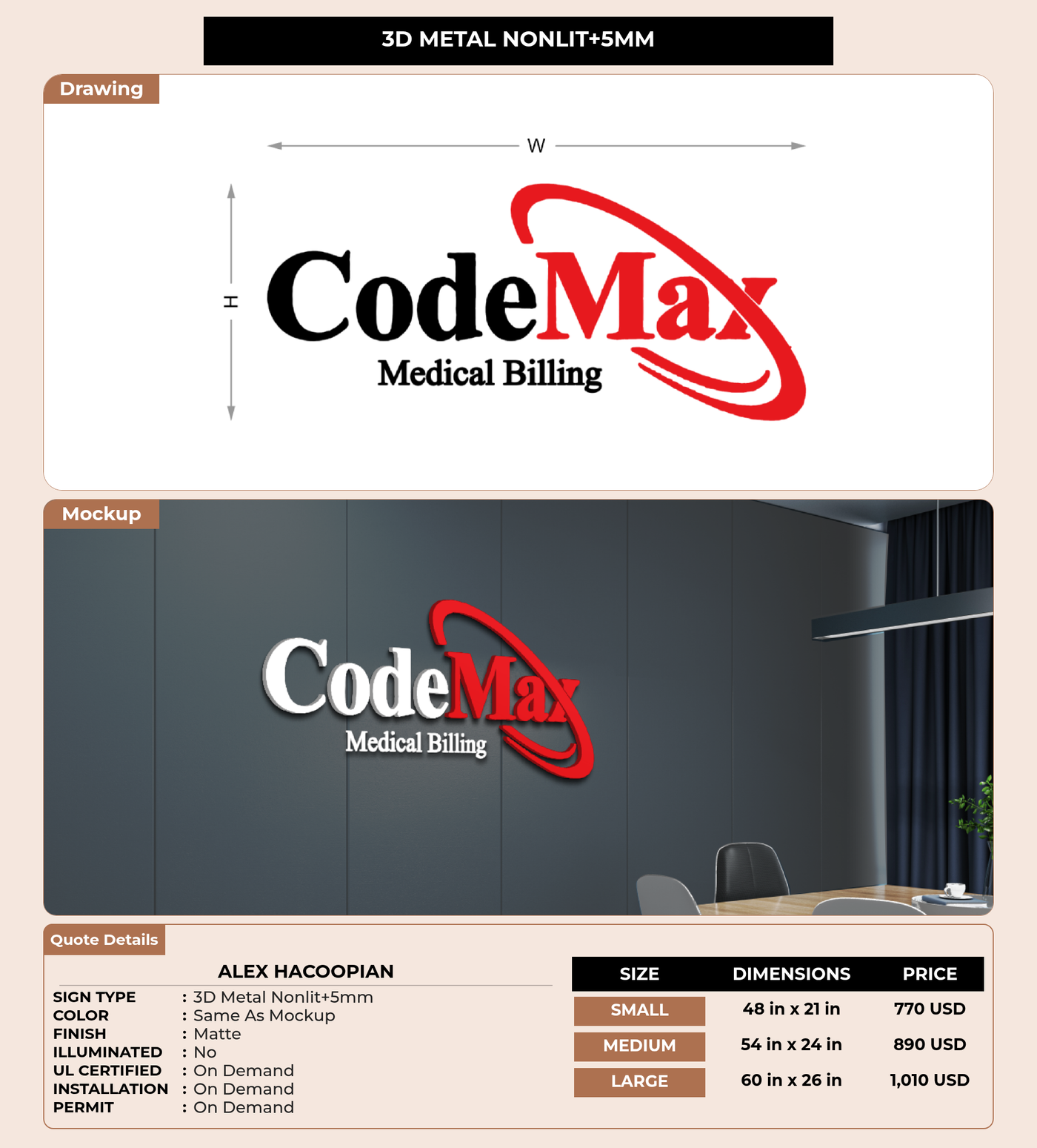 CUSTOM MOCKUP SIGN FOR Alex Hacoopian