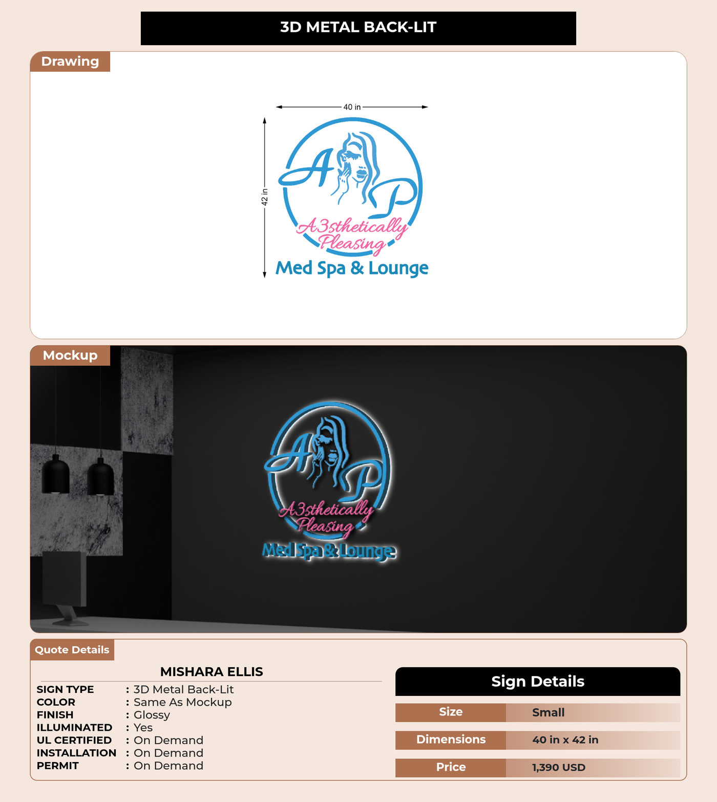 CUSTOM MOCKUP SIGN FOR Mishara Ellis