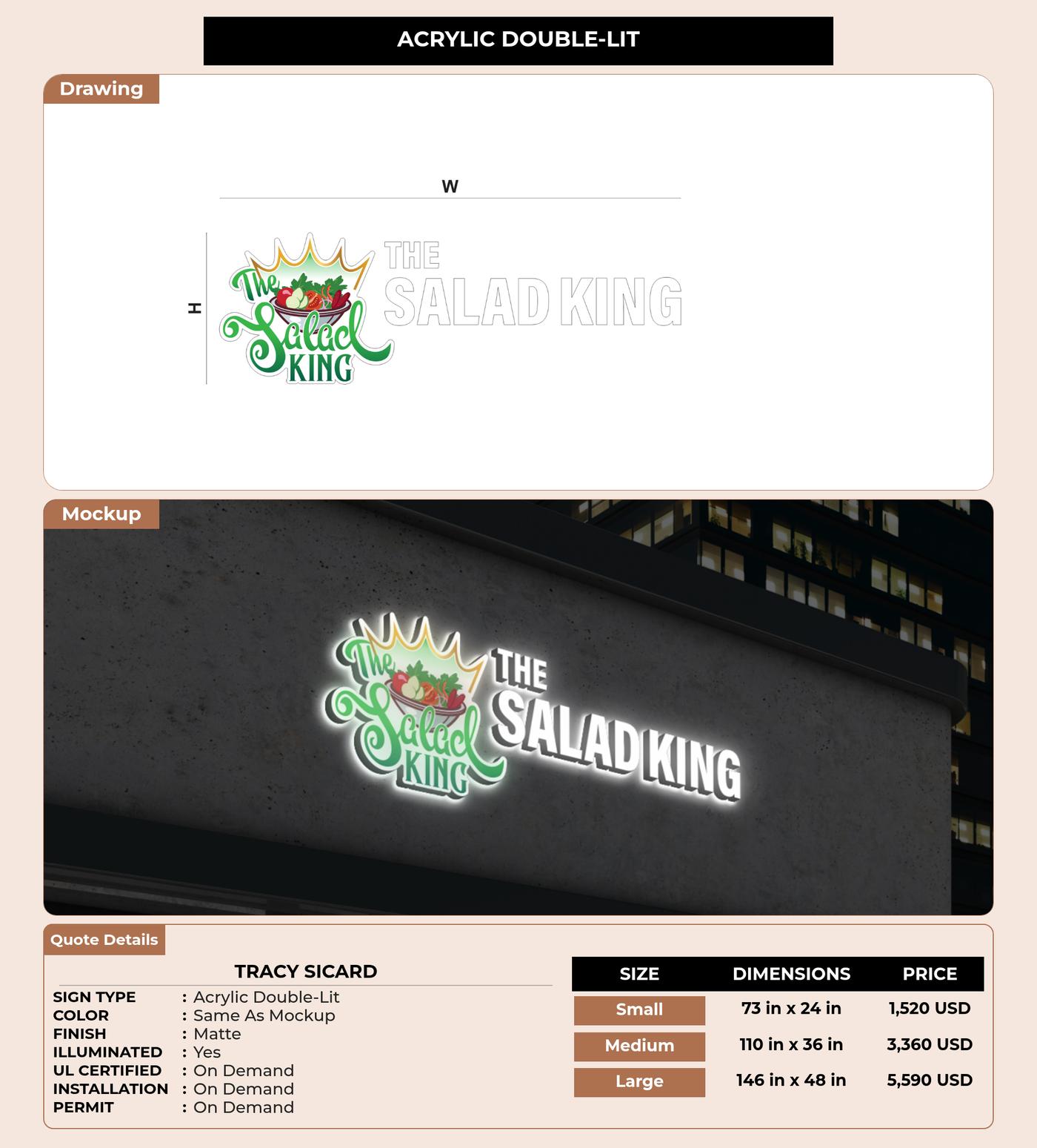 CUSTOM MOCKUP SIGN FOR Tracy Sicard