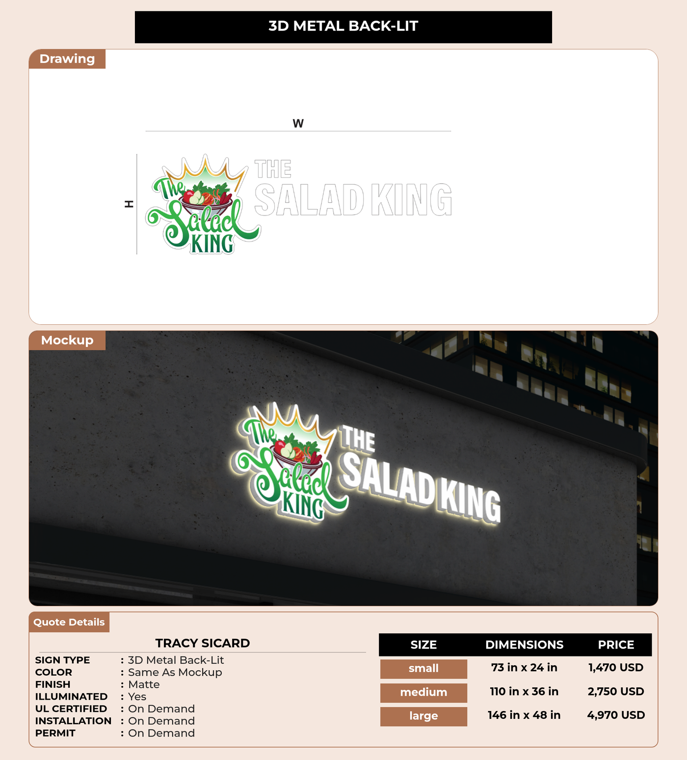 CUSTOM MOCKUP SIGN FOR Tracy Sicard