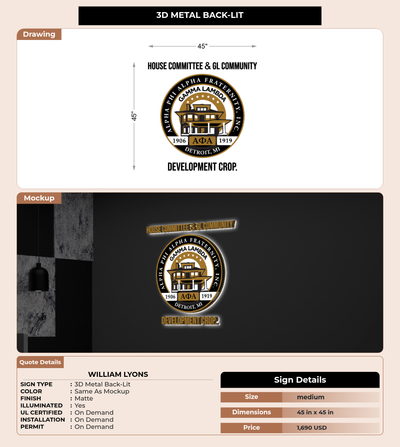 CUSTOM MOCKUP SIGN FOR William Lyons