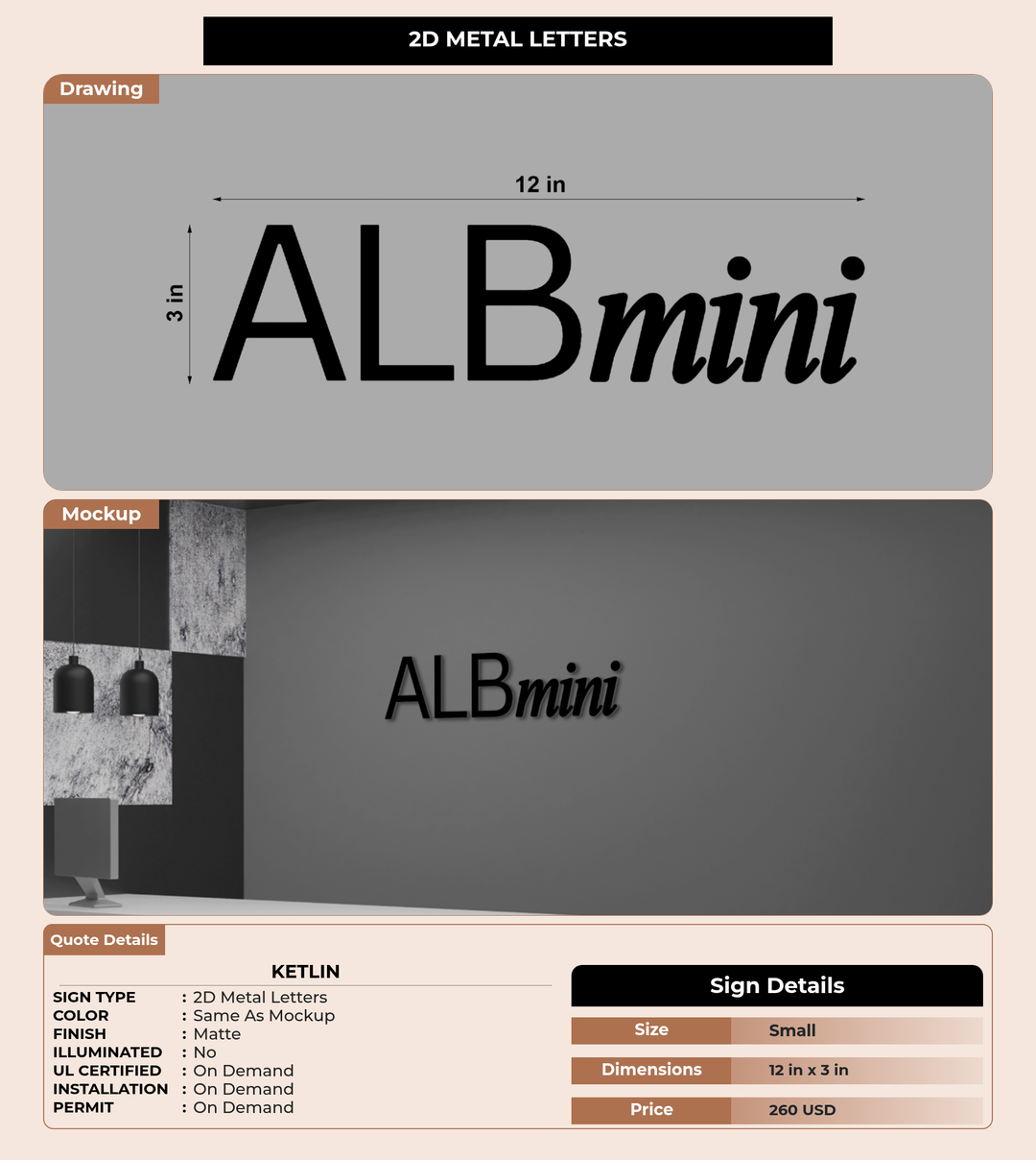 CUSTOM MOCKUP SIGN FOR Ketlin