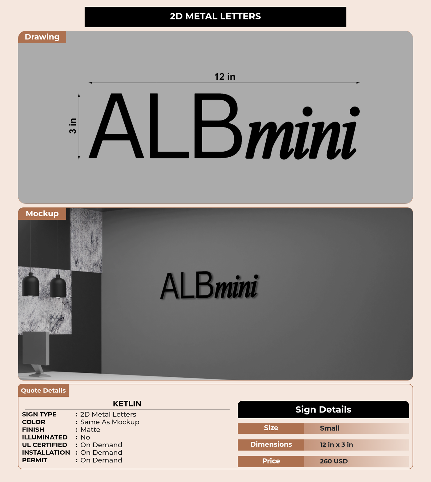 CUSTOM MOCKUP SIGN FOR Ketlin