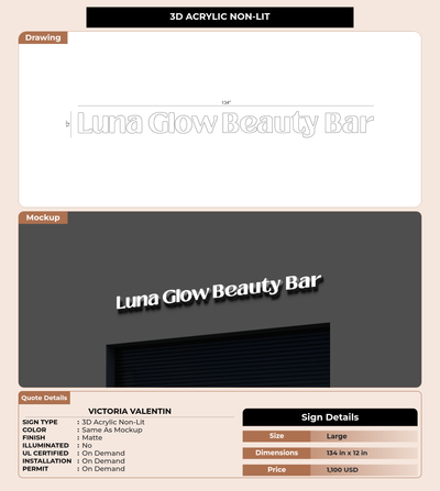 CUSTOM MOCKUP SIGN FOR Victoria Valentin