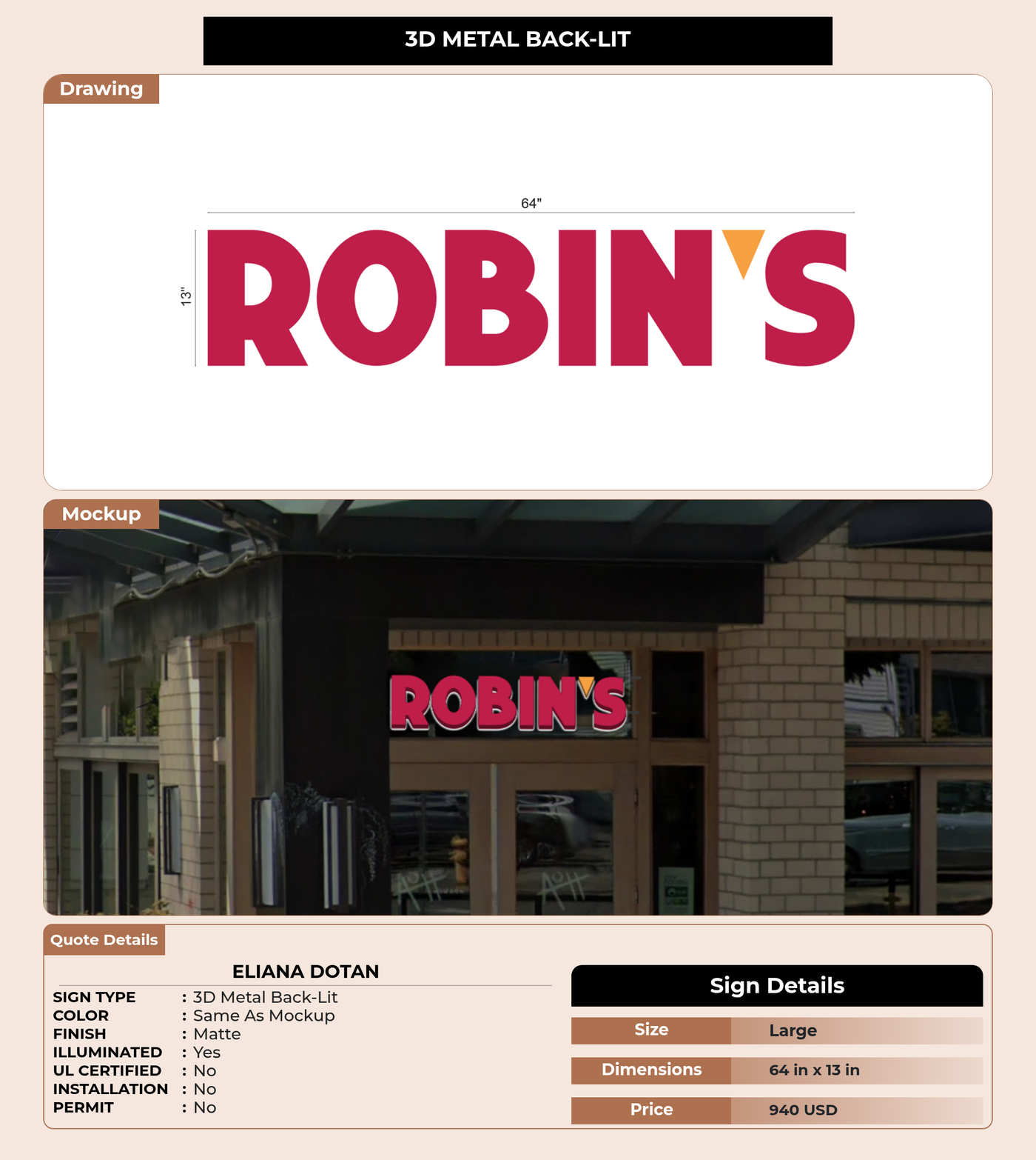 CUSTOM MOCKUP SIGN FOR Eliana Dotan