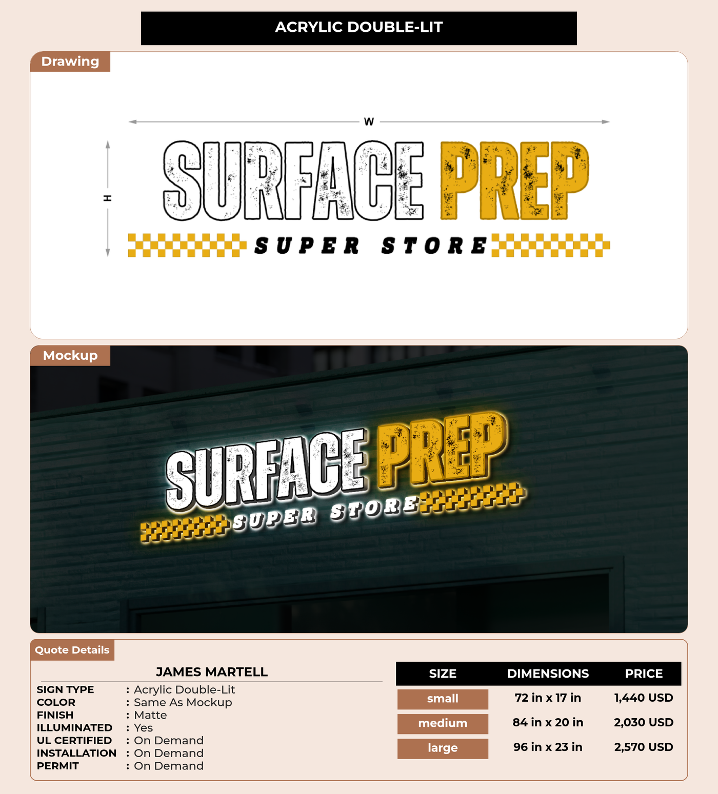 CUSTOM MOCKUP SIGN FOR james martell