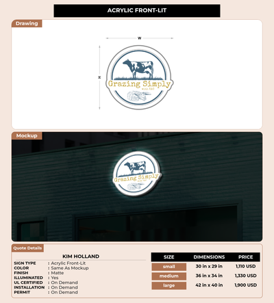 CUSTOM MOCKUP SIGN FOR Kim holland