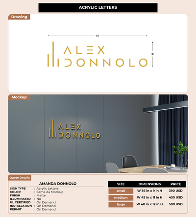 CUSTOM MOCKUP SIGN FOR Amanda Donnolo