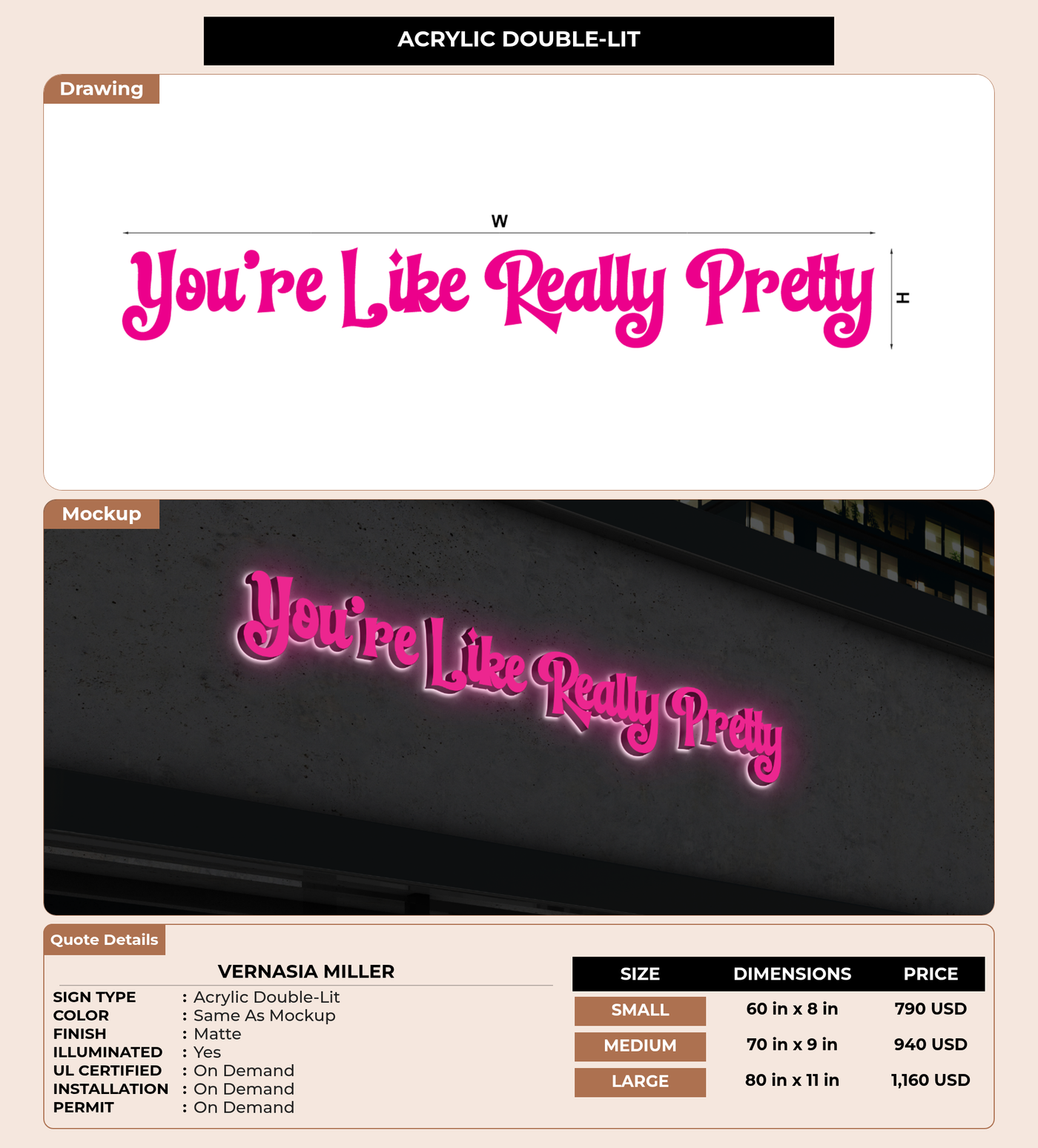CUSTOM MOCKUP SIGN FOR Vernasia Miller