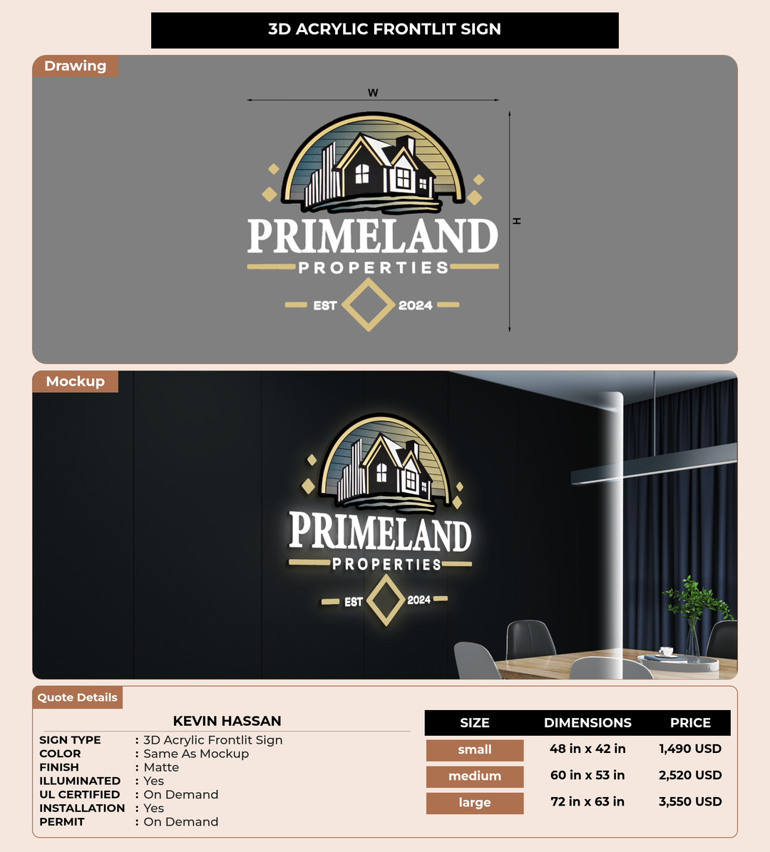 CUSTOM MOCKUP SIGN FOR kevin hassan