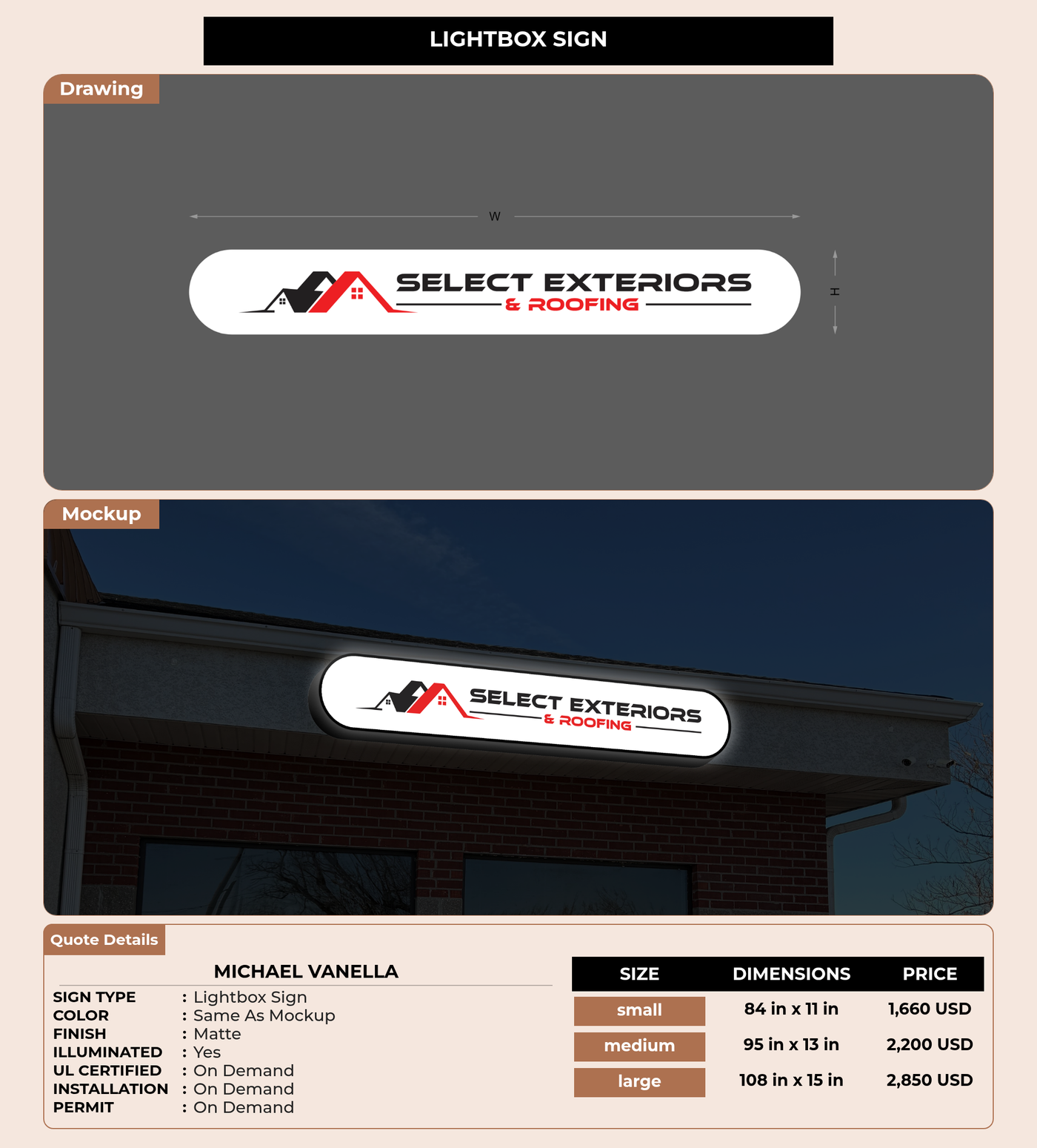 CUSTOM MOCKUP SIGN FOR Michael Vanella
