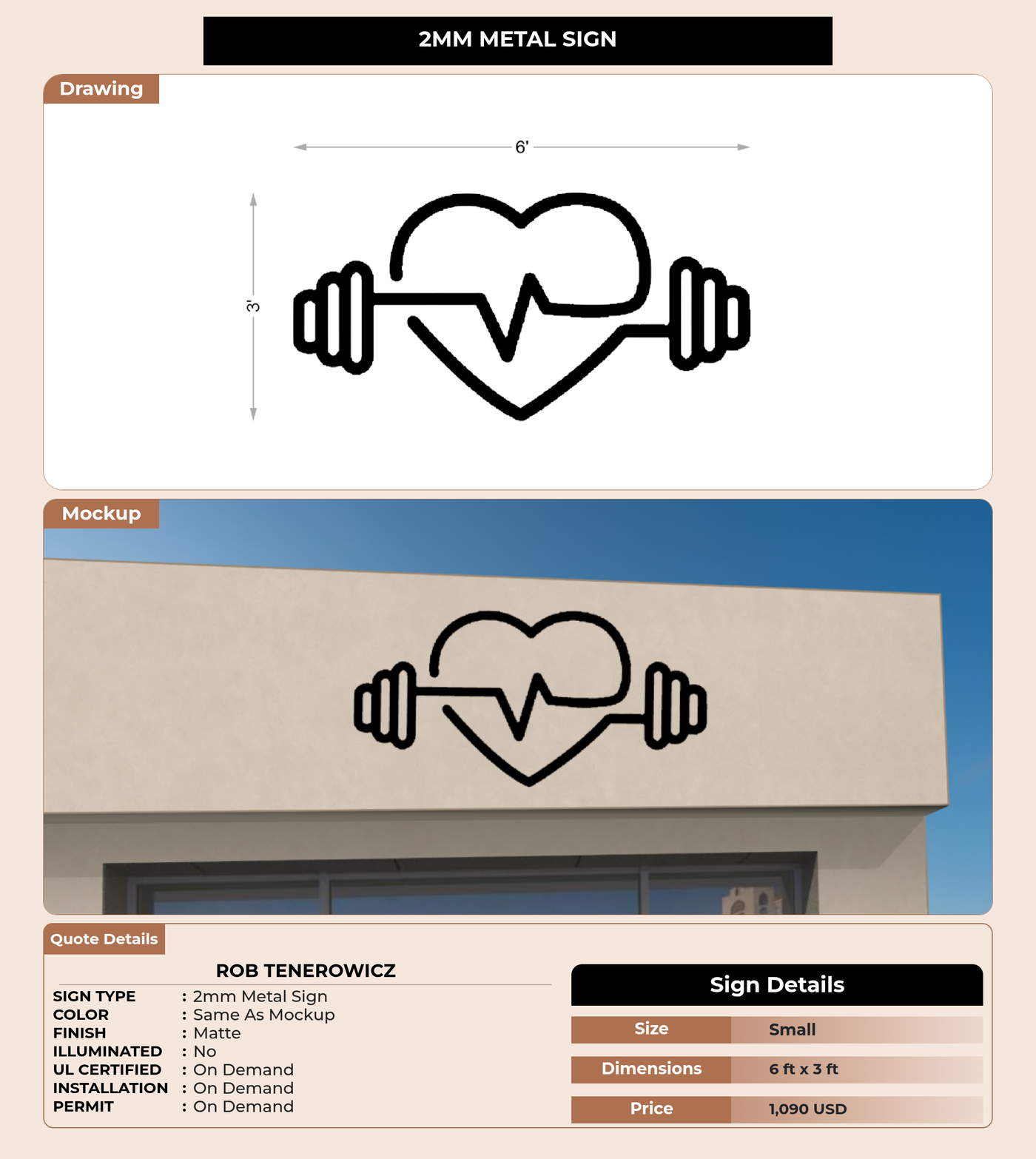 CUSTOM MOCKUP SIGN FOR Rob Tenerowicz