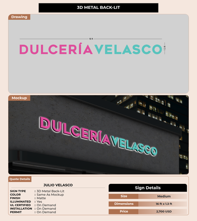CUSTOM MOCKUP SIGN FOR Julio velasco