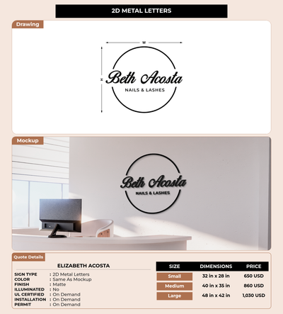 CUSTOM MOCKUP SIGN FOR Elizabeth Acosta