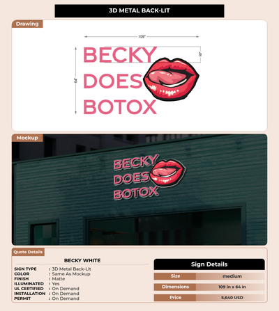 CUSTOM MOCKUP SIGN FOR Becky White