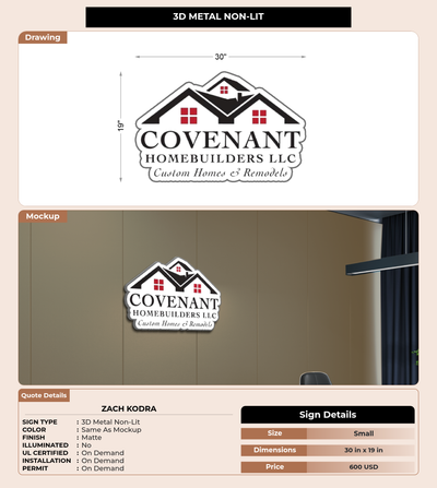 CUSTOM MOCKUP SIGN FOR Zach Kodra
