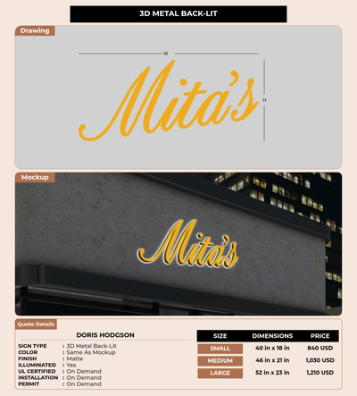 CUSTOM MOCKUP SIGN FOR Doris Hodgson