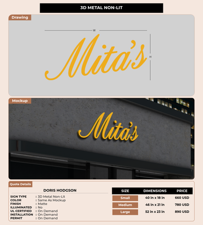 CUSTOM MOCKUP SIGN FOR Doris Hodgson