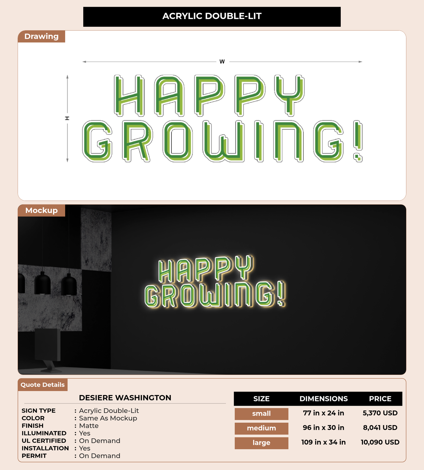 CUSTOM MOCKUP SIGN FOR Desiere Washington