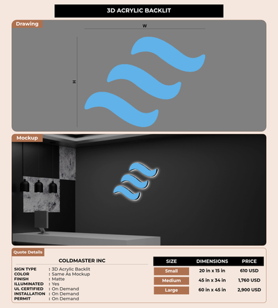 CUSTOM MOCKUP SIGN FOR Coldmaster Inc