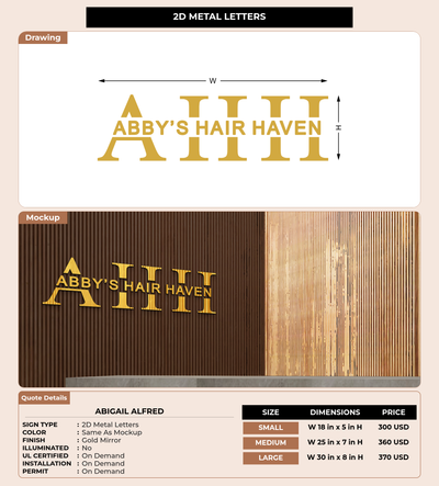 CUSTOM MOCKUP SIGN FOR Abigail Alfred