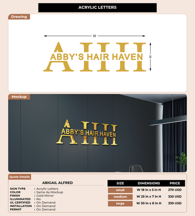 CUSTOM MOCKUP SIGN FOR Abigail Alfred