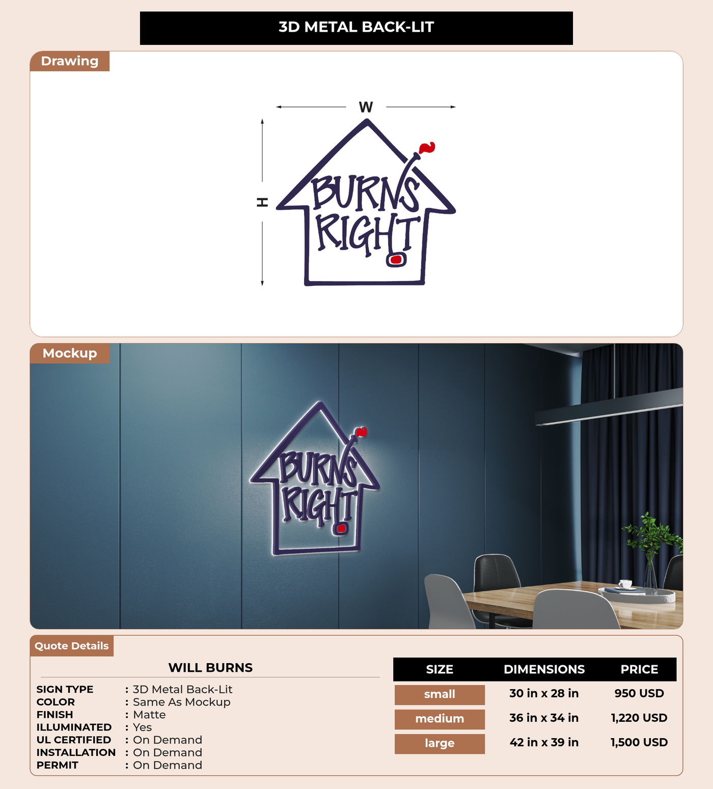 CUSTOM MOCKUP SIGN FOR Will burns